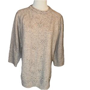 Woolrich Lambs Wool Stone Sweater L Pink Blue